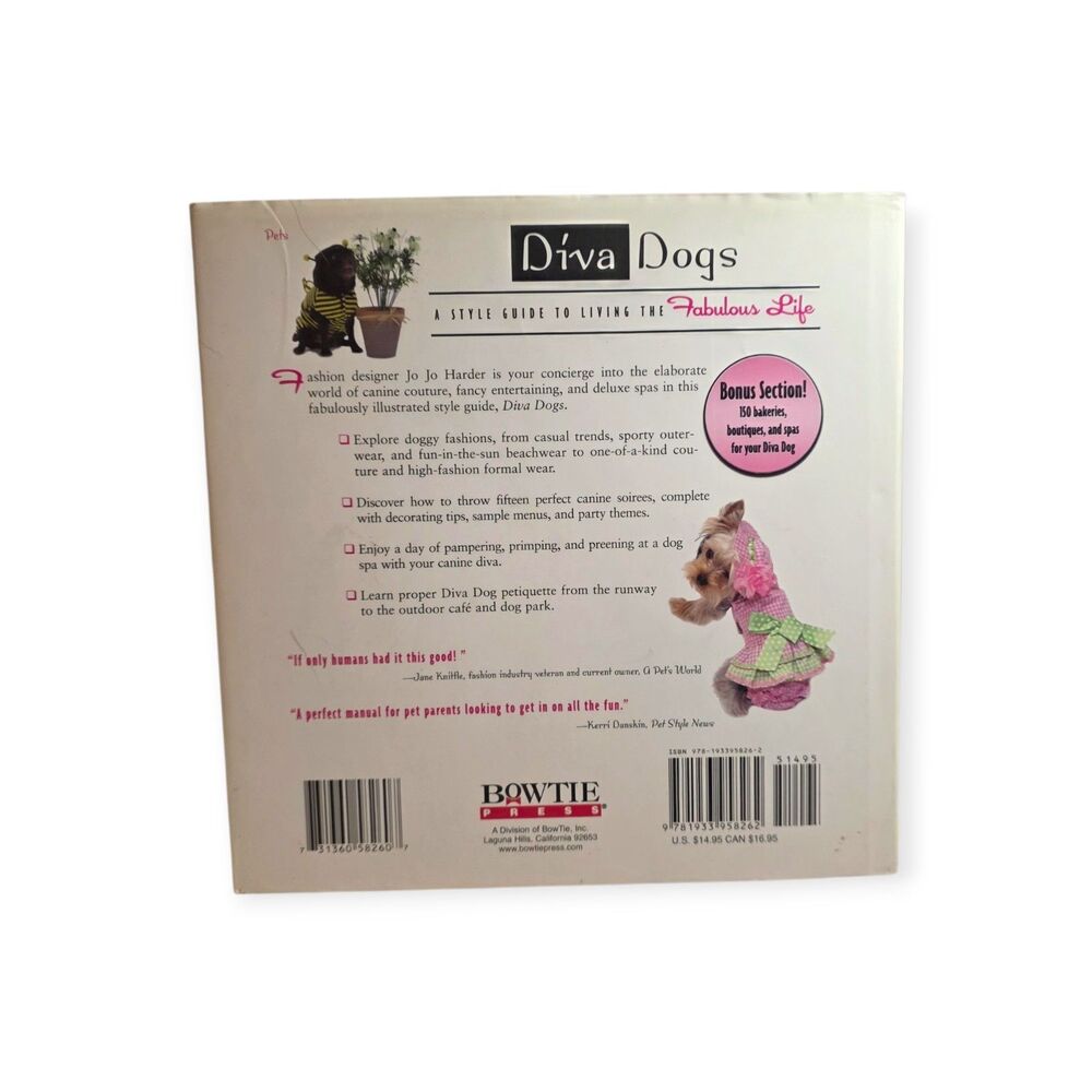 Diva Dogs Hardcover w/ Dust Jacket | Jo Jo Harder Stylish Dog Coffee Table Book - Picture 4 of 4